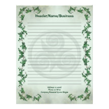 Ivy Triskel Lined Personalized Letterhead