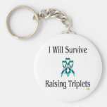 IWillSurviveRaisingTripletsBoyBoyBoy Keychain