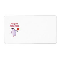 iWin uLose Penguin Ping Pong Custom Shipping Labels