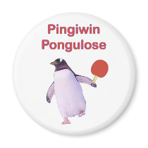 iWin uLose Penguin Ping Pong Refrigerator Magnet