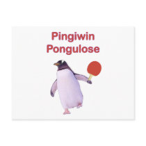 iWin uLose Penguin Ping Pong Postcard