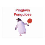 iWin uLose Penguin Ping Pong Postcard