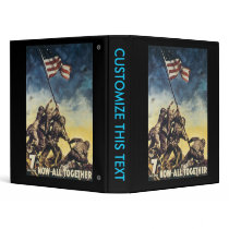 Iwo Jima flag raising color war graphic vintage Vinyl Binders