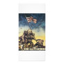 Iwo Jima flag raising color war graphic vintage Rack Card