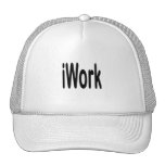 iwork design black text trucker hats