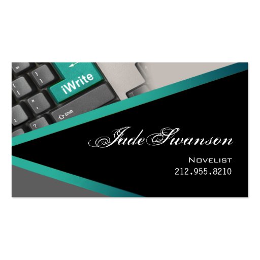 iWrite - Novelist Writer Editor Business Card (front side)