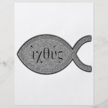 IXOYE Christian Fish Symbol - Stone Effect Flyer