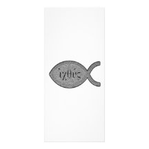 IXOYE Christian Fish Symbol - Stone Effect Rack Cards