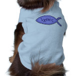 IXOYE Greek Text - Blue Parchment Doggie T-shirt