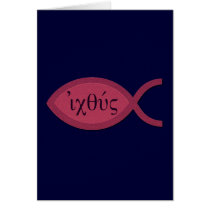 IXOYE Greek Text - Red Parchment Card