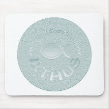 IXTHUS Christian Fish Symbol - SILVER Mouse Pad