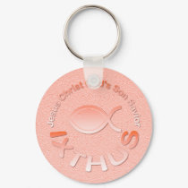 IXTHUS Circular Copper Plaque keychains