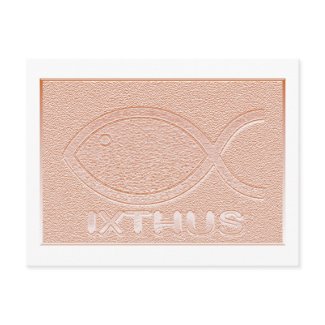 IXTHUS Symbol - Copper Plaque Oblong postcard