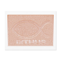 IXTHUS Symbol - Copper Plaque postcards by ChristianFish IXTHUS Symbol - Copper Plaque postcards