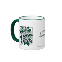 J for Jasmine Flower Monogram mugs