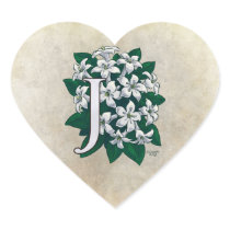 J for Jasmine Flower Monogram stickers