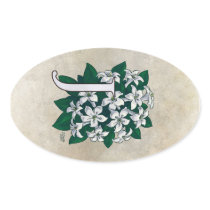 J for Jasmine Flower Monogram stickers