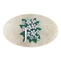 J for Jasmine Flower Monogram stickers