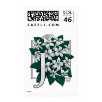 J for Jasmine Monogram Flower postage