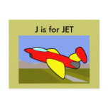 "J" is for Jet Alphabet Flashcard Postcards