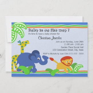 J is for Jungle Baby Shower invitation