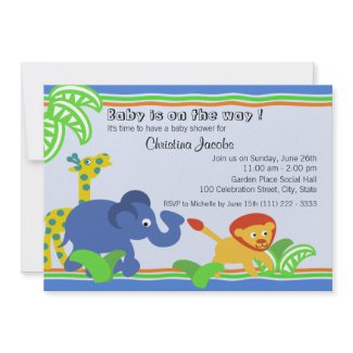 J is for Jungle Baby Shower invitation