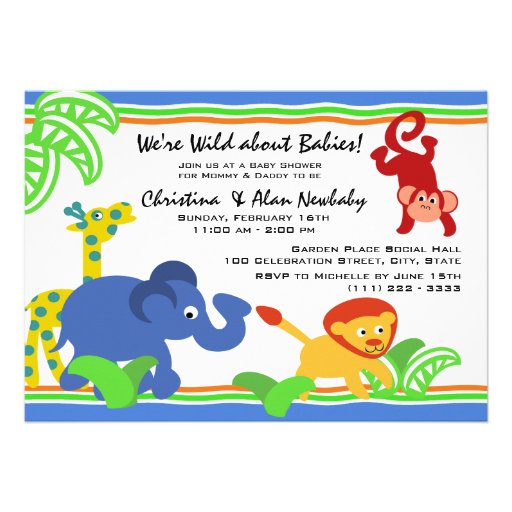 J is for Jungle Baby Shower Invites