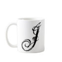 J letter J cup graphic mugs
