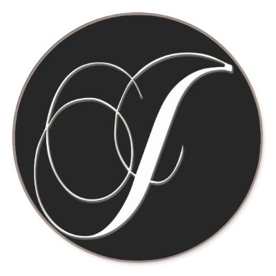 J monogram - elegant black and white sticker