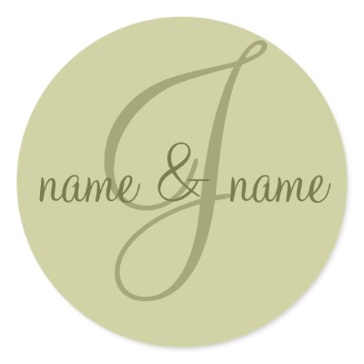 'J' monogram label - personalize name Round Stickers