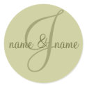 "J" monogram label - personalize name stickers