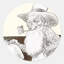 J P Bernard Moonshiner (Sepia) Round Sticker