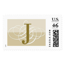 J Two Toned Classic Wedding Monogram Postage