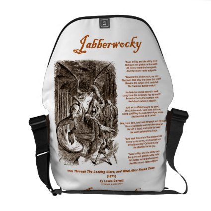 Jabberwocky (Lewis Carroll Through Looking Glass) Messenger Bags