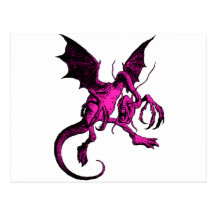 Jabberwocky Pink Fill Postcard