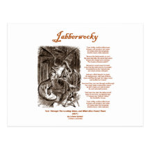 Jabberwocky Poem by Lewis Carroll (Black Adder) Postcard
