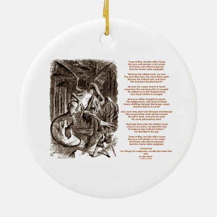 Jabberwocky Poem by Lewis Carroll Ornaments