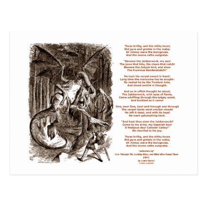 Jabberwocky Poem by Lewis Carroll Postcards
