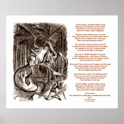 Jabberwocky Poem by Lewis Carroll Posters