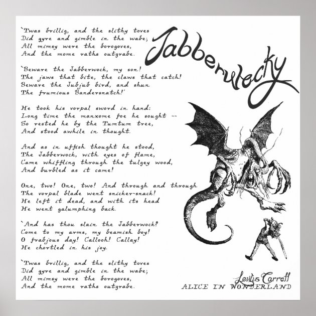 Jabberwocky Poem Poster | Zazzle