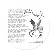 Jabberwocky Poem Round Sticker