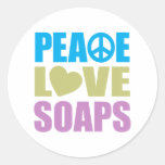 Jabones del amor de la paz pegatina