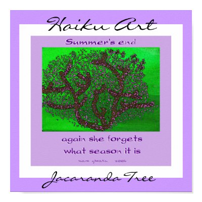 Jacaranda Tree Haiku Art Print by Reflekshins