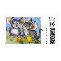Jack and Jilla Chinchilla Custom Postage Stamps