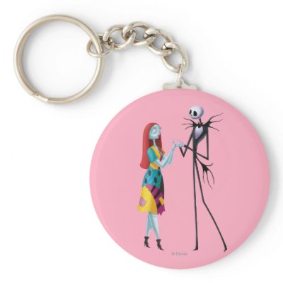 Jack and Sally Holding Hands keychains