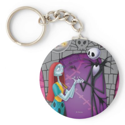 Jack and Sally Holding Hands keychains