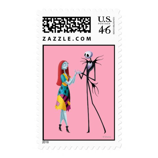 Jack and Sally Holding Hands Postage Stamp