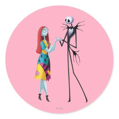 Jack and Sally Holding Hands stickers