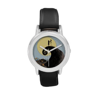Jack and Sally Holding Hands Under the Moon Wristwatches