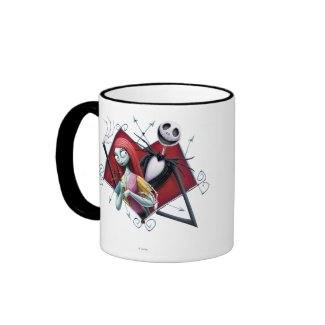 Jack and Sally in Heart Coffee Mug